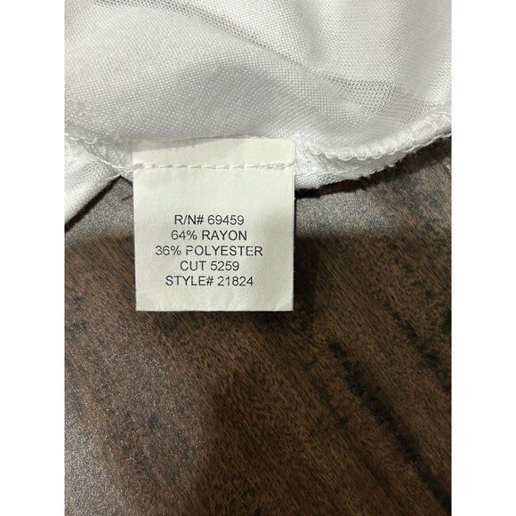 J. Valdi Womens White Leaf Pattern Tunic Top Sz Medium - Picture 6 of 9